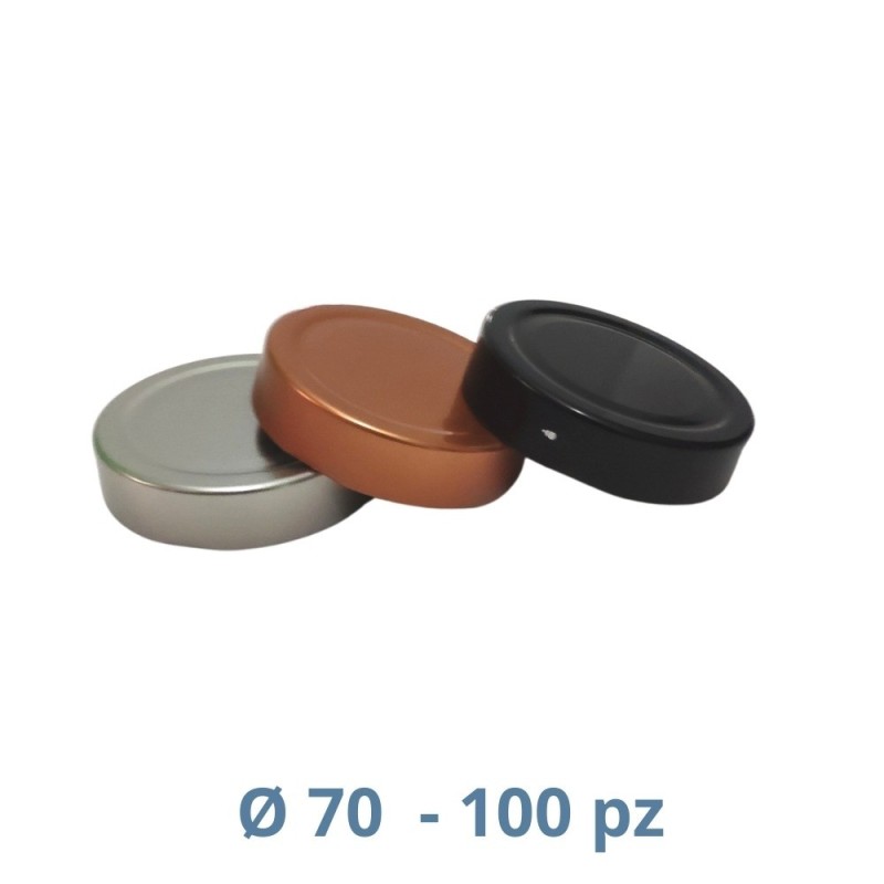 Tappi per barattoli vetro modello Deep Deep Ø 70 colorati - RagStore
