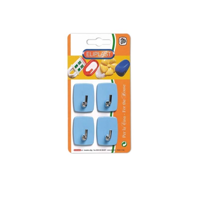 GANCI ADESIVI COLORATI ELIPLAST ART.3/4 Pz 4