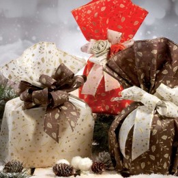 BUSTA SACCO PER PANETTONE IN TNT CM 38+16x41 BIANCO 10 Pz