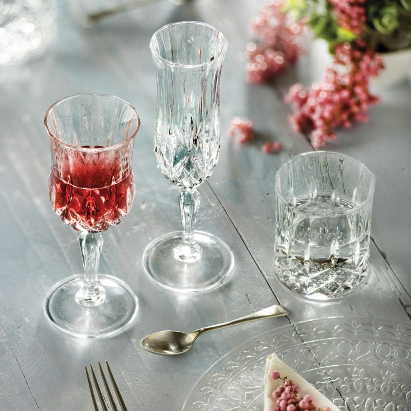 Set completo di bicchieri Opera RCR da tavola, 18 pezzi in vetro trasparente coordinati per mise en place elegante