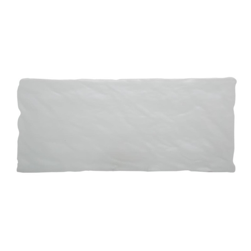PIATTO RETTANGOLARE MELAMINA CM 18x40 EFFETTO ARDESIA BIANCO