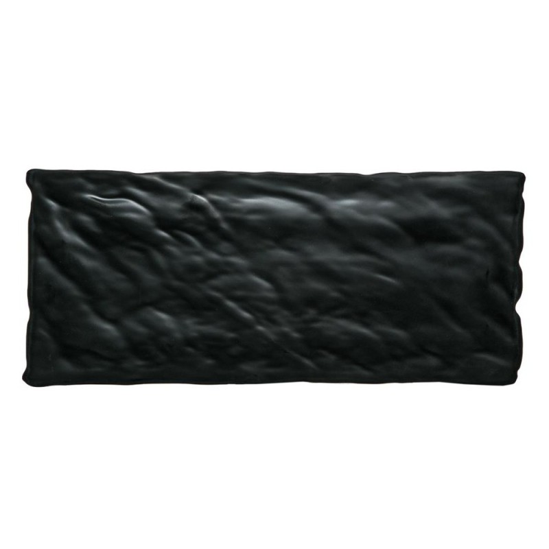 PIATTO RETTANGOLARE MELAMINA CM 18x40 EFFETTO ARDESIA NERO
