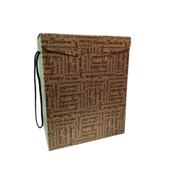 SCATOLA SEGRETO PER PANETTONE CON CORDINI CM 28x20x35 MERRY