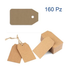 TARGHETTE TAG CARTA KRAFT AVANA CM 7x4 - 160 Pz