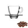 Set 6 tazzine in vetro con piattino modello Aqua da 7 cl - Pasabahce