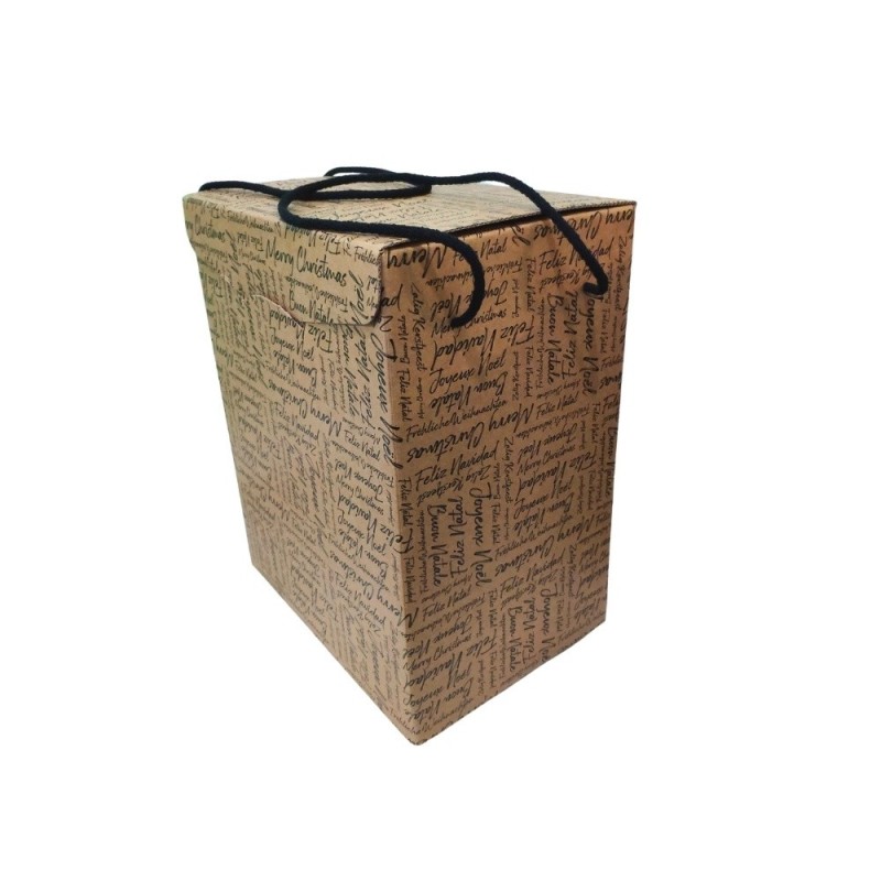 SCATOLA SEGRETO PER PANETTONE CON CORDINI CM 28x20x35 MERRY