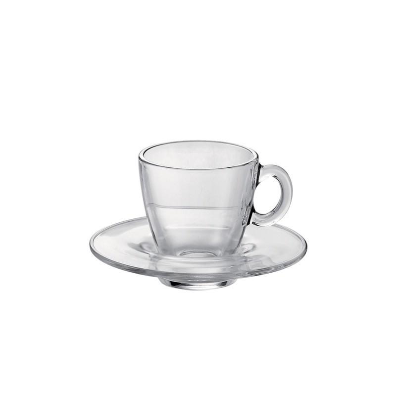 Set 6 tazzine in vetro con piattino modello Aqua da 7 cl - Pasabahce
