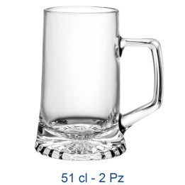 Boccale in vetro per birra da 500 ml - 2 pz