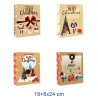 BUSTA CARTA SHOPPERS NATALE KRAFT CM 18x8x24