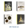 BUSTA CARTA SHOPPERS NATALE ORO NERO CM 26x10x32