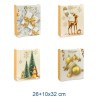 BUSTA CARTA SHOPPERS NATALE ROMANTIC ORO CM 26x10x32