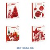 BUSTA CARTA SHOPPERS NATALE ROSSO CHRISTMAS CM 26x10x32