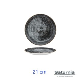PIATTO PORCELLANA BLACK ROUND FRUTTA 21 CM