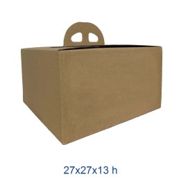 SCATOLA PORTA TORTE E PANETTONE CM 27x27x13 AVANA