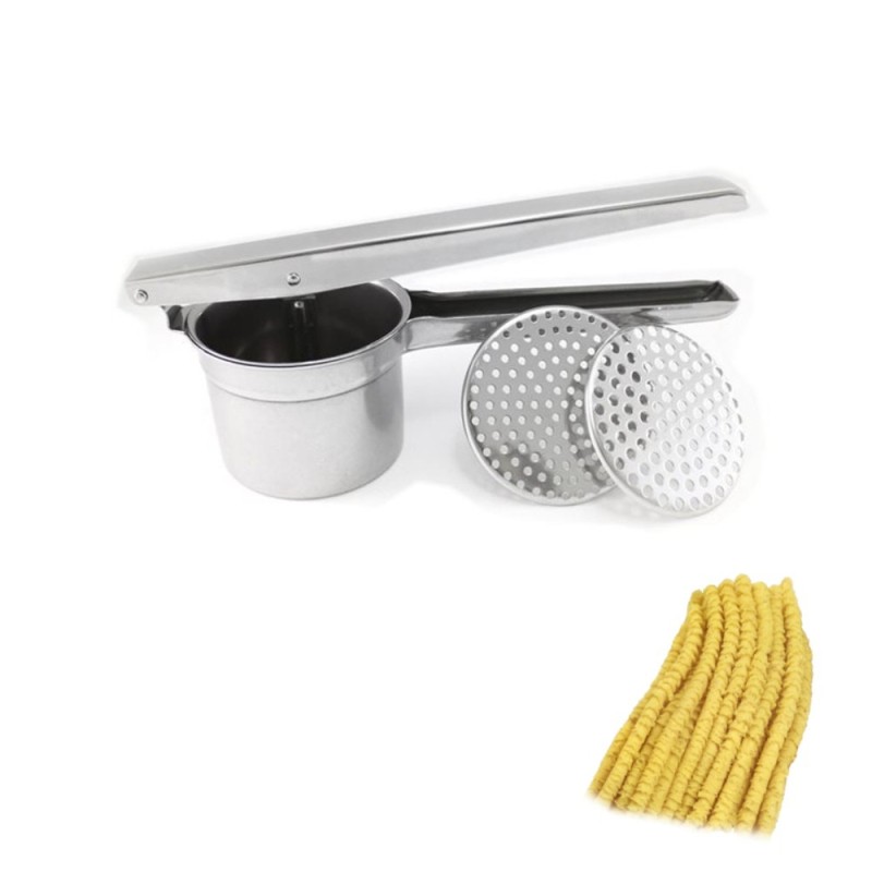 SCHIACCIAPATATE ACCIAIO INOX 18/10 PER PASSATELLI CON 2 DISCHI
