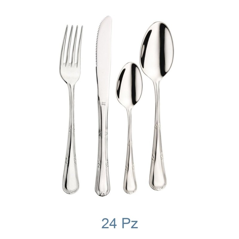 SERVIZIO POSATE PINTI INOX VALENCIA Pz 24