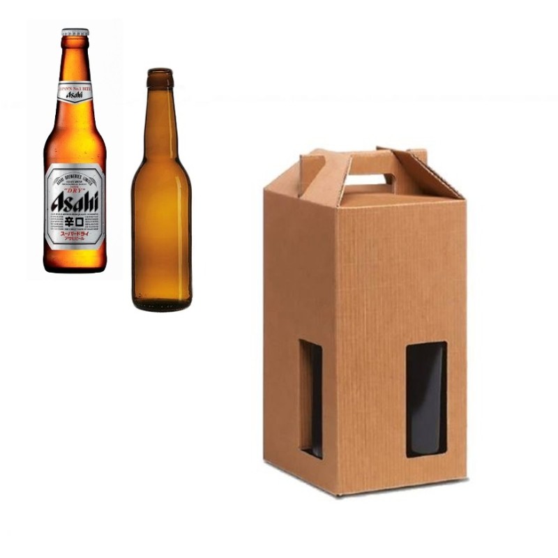 Scatola per confezionamento 4 bottiglie birra da 33 cl