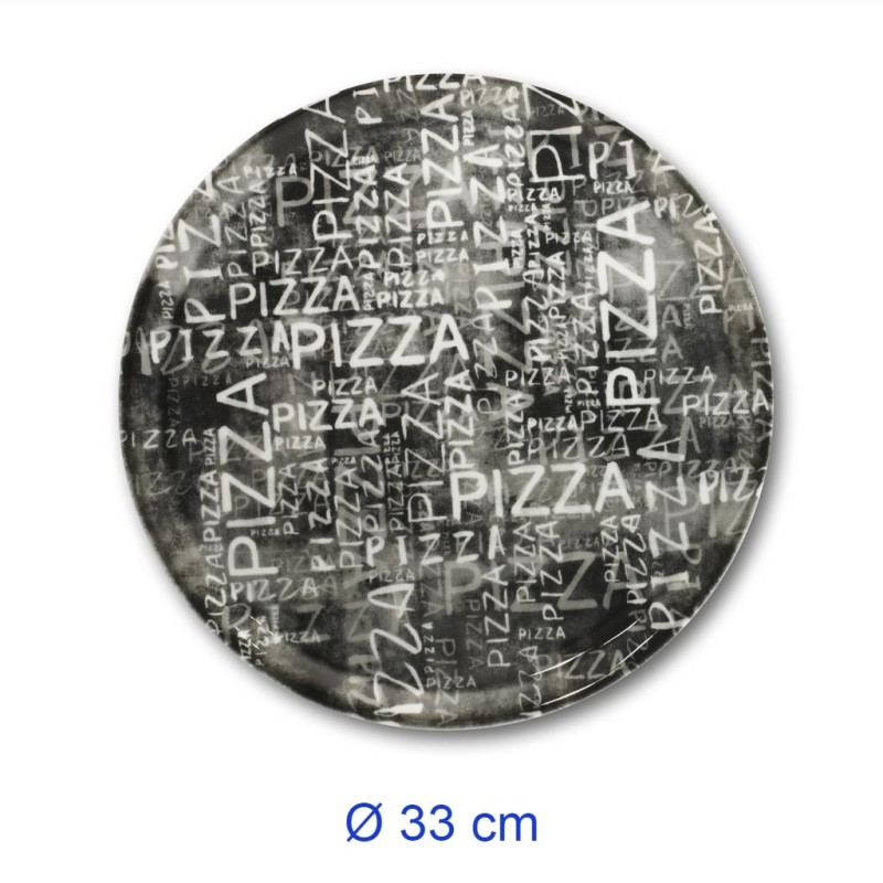 Piatto porcellana per pizza cm 33 Black e White - Saturnia