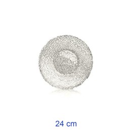 PIATTO VETRO TRASPARENTE GOCCE FONDO CM 24 SET 6 Pz