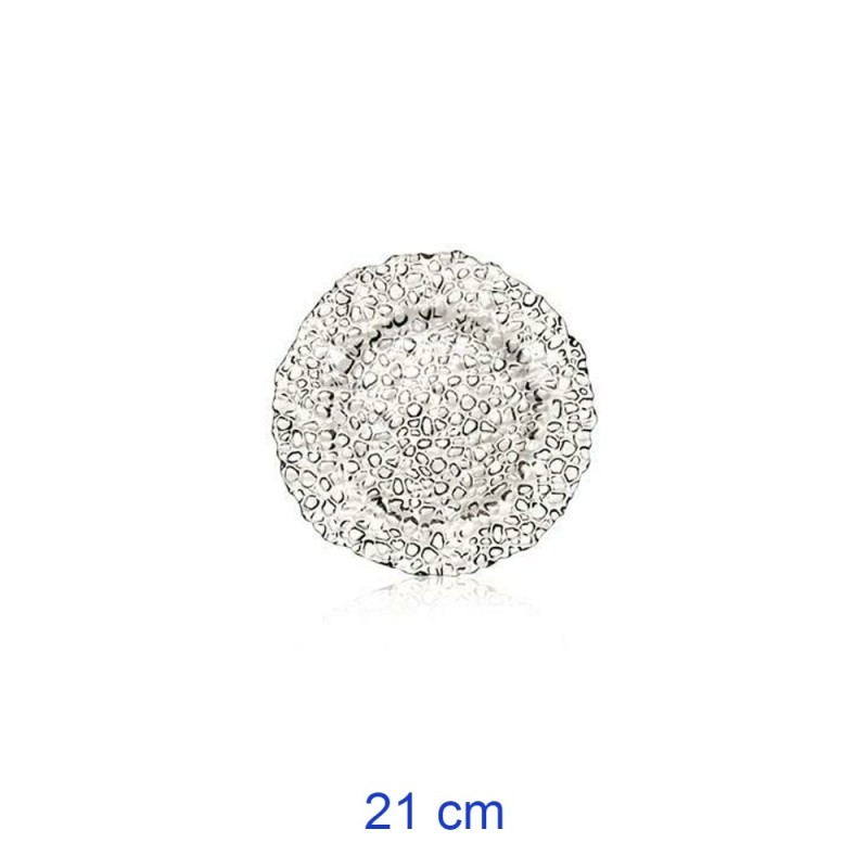 PIATTO VETRO TRASPARENTE GOCCE FRUTTA CM 21 SET 6 Pz