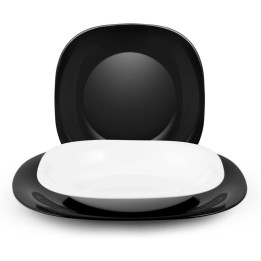 Servizio 18 piatti luminarc Carine Black e White