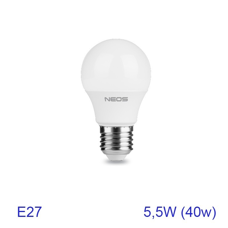Lampadina Led Neos goccia E27  5,5W luce fredda