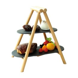ALZATA PORTA DOLCI A 2 PIANI LEGNO ARDESIA