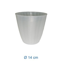Ciotola porta vaso trasparente effetto paglia cm 14 Bama