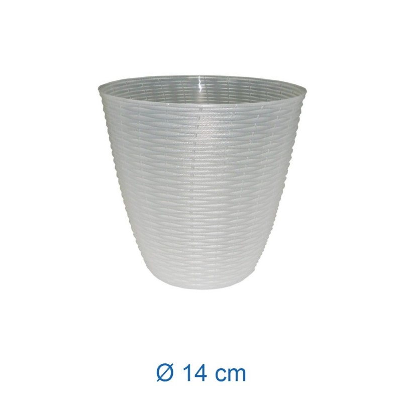 Ciotola porta vaso trasparente effetto paglia cm 14 Bama