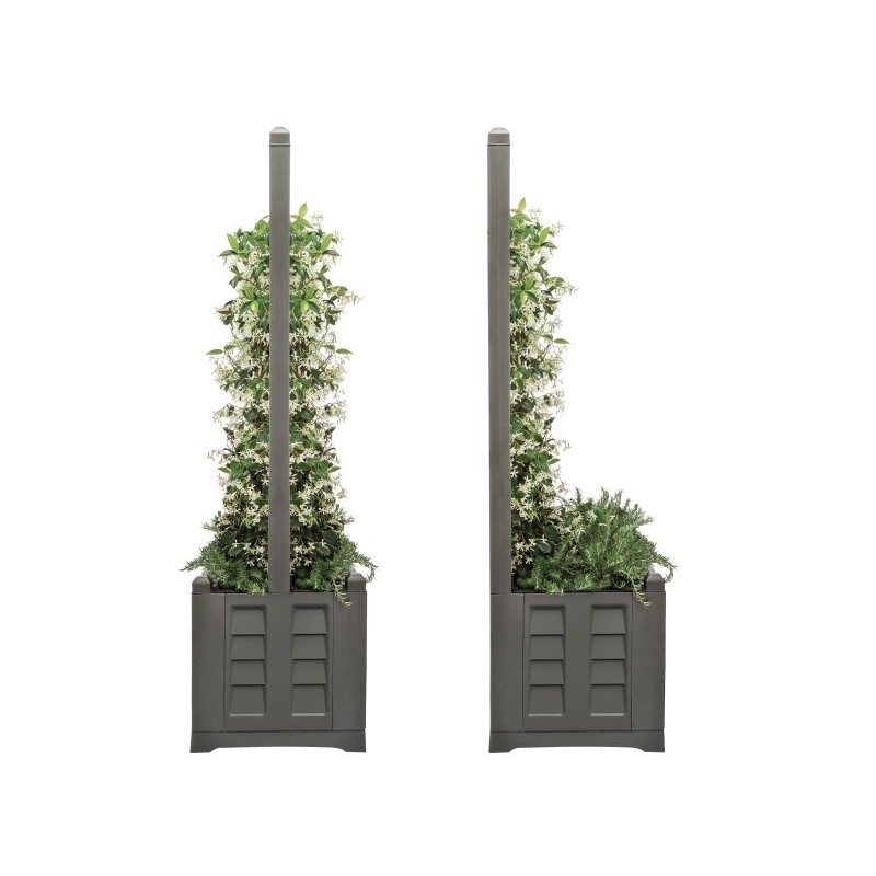 Griglia separatore con vaso porta fiori cm 80 Bama Antracite