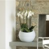 vaso da arredo moderno a forma di spera colore bianco Bama