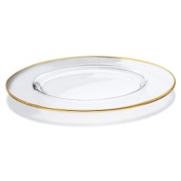Sottopiatto in vetro trasparente con bordino filo oro Vidivi