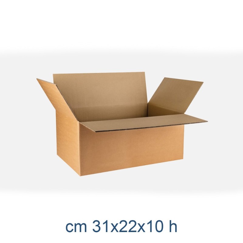 SCATOLA CARTONE 2 ONDA CM 31x22x10