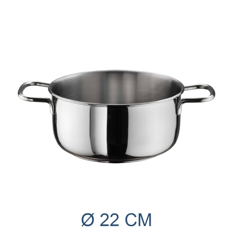 CASSERUOLA ACCIAIO INOX PLUS CM 22