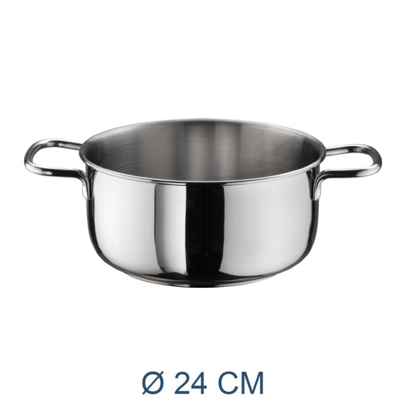 CASSERUOLA ACCIAIO INOX PLUS CM 24