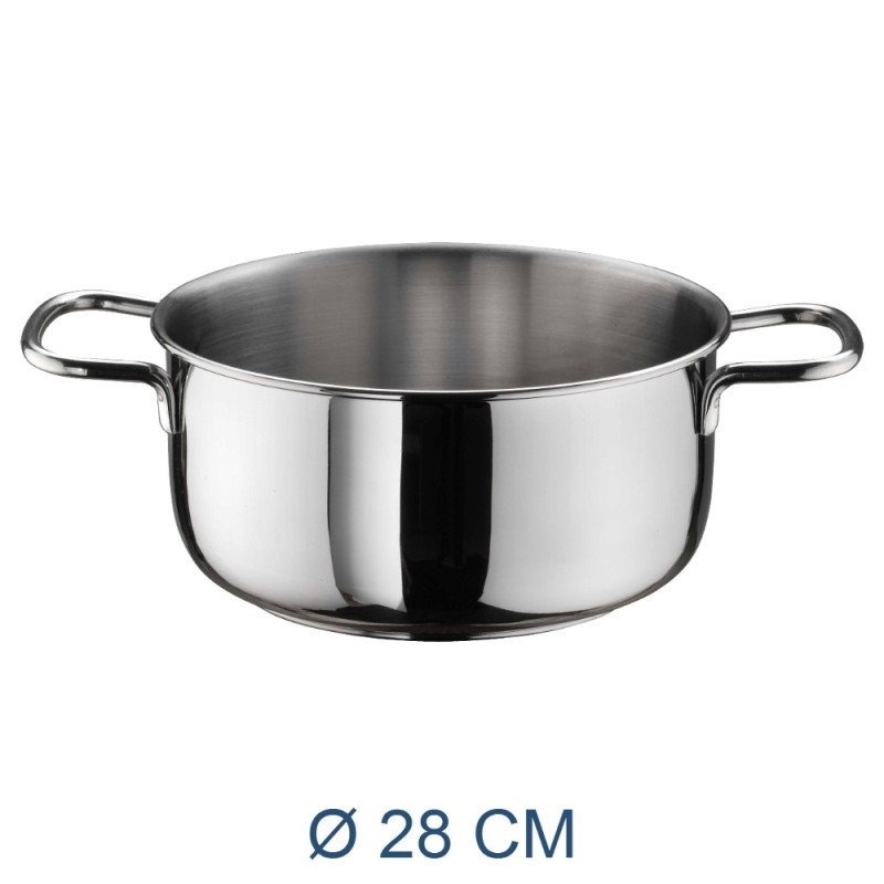 CASSERUOLA ACCIAIO INOX PLUS CM 28