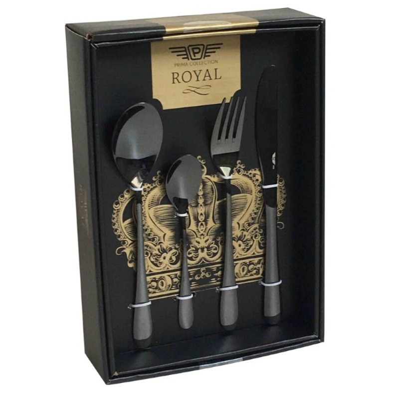 SERVIZIO POSATE PINTINOX ACCIAIO INOX ROYAL CARBON 24 PZ
