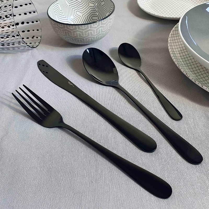SERVIZIO POSATE PINTINOX ACCIAIO INOX ROYAL CARBON 24 PZ