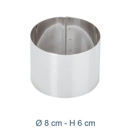 ANELLO PASTICCERIA PER GELATO ACCIAIO INOX 8 CM