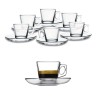 TAZZINE CAFFE' VETRO CON PIATTINO VELA 8 CL Pz 6