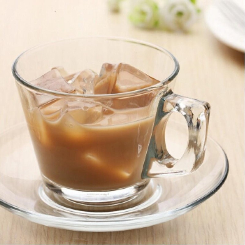 TAZZINE CAFFE' VETRO CON PIATTINO VELA 8 CL Pz 6