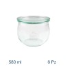 Barattoli vetro Weck tulip  580 ml per vaso cottura con coperchio - 6 Pz