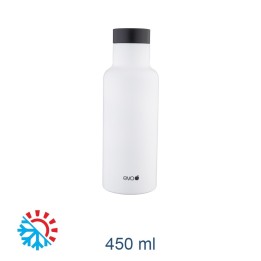 BOTTIGLIA TERMICA ACCIAIO CON TAPPO AUTOMATICO 450 ML BIANCA