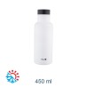 BOTTIGLIA TERMICA ACCIAIO CON TAPPO AUTOMATICO 450 ML BIANCA