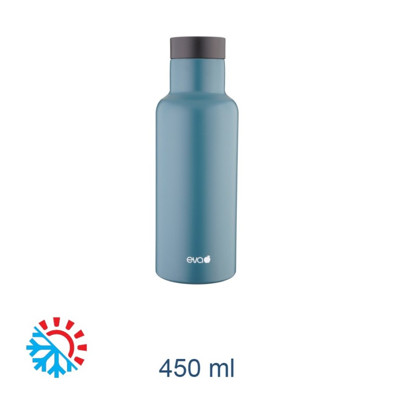 BOTTIGLIA TERMICA ACCIAIO CON TAPPO AUTOMATICO 450 ML BLU