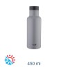 BOTTIGLIA TERMICA ACCIAIO CON TAPPO AUTOMATICO 450 ML GRIGIO