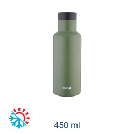 BOTTIGLIA TERMICA ACCIAIO CON TAPPO AUTOMATICO 450 ML VERDE