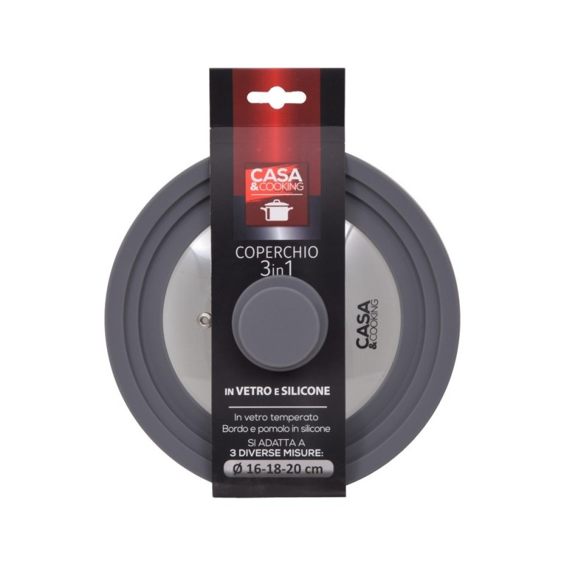 COPERCHIO IN VETRO CON SILICONE CM 16-18-20