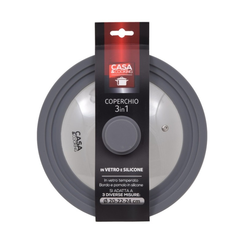 COPERCHIO IN VETRO CON SILICONE CM 20-22-24