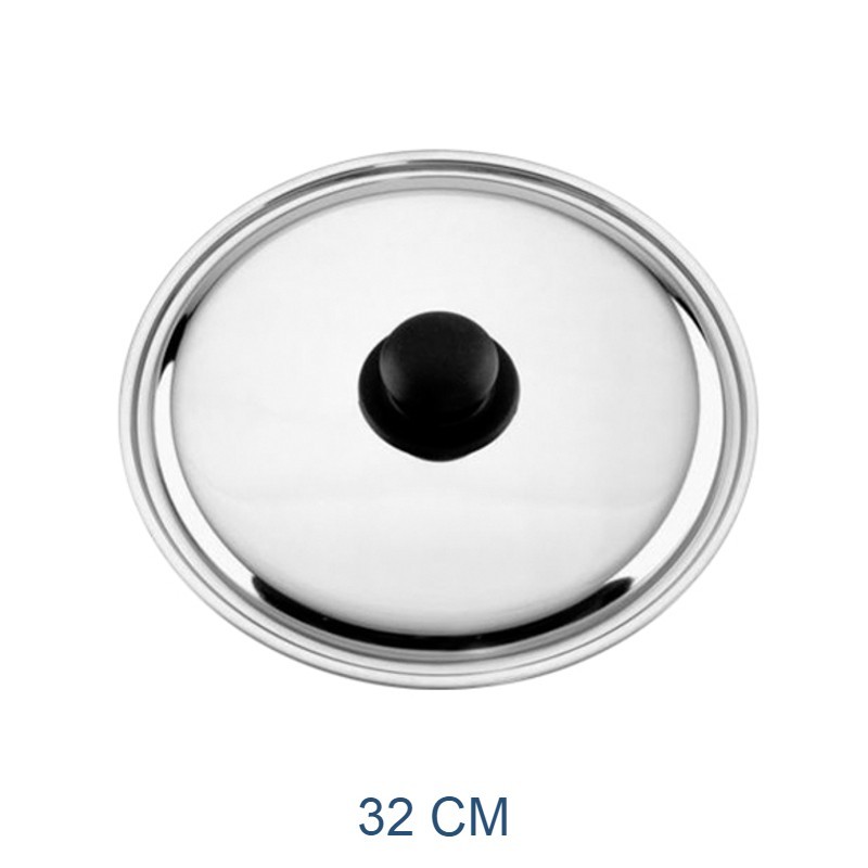 COPERCHIO INOX CM 32 CON POMELLO PLASTICA